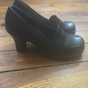 Classic Brown Women's Loafer Heels
